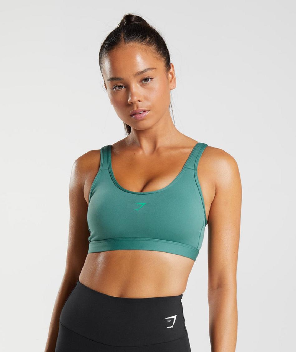 Staniki Sportowe Damskie Gymshark Fraction Zielone | PL 2928FDN